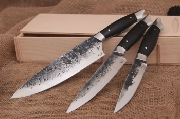 Набор кухонных ножей "Рататуй" Кованая сталь 95х18. Рукоять дерево Венге.